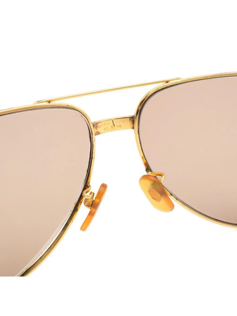 Cartier Trinity Sunglasses Eyewear Teardrop Two Bridge Double Light Brown Lens